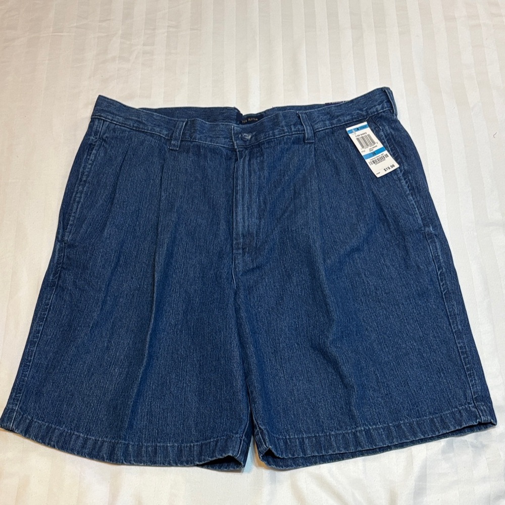 Club Room Dark Blue Jean Shorts Wrinkle Resistant Sz 36